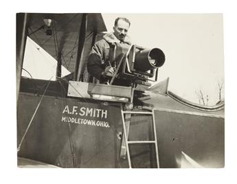(AVIATION.) Group of 14 early aviation photographs by Bollée, Mayfield, and Hare.